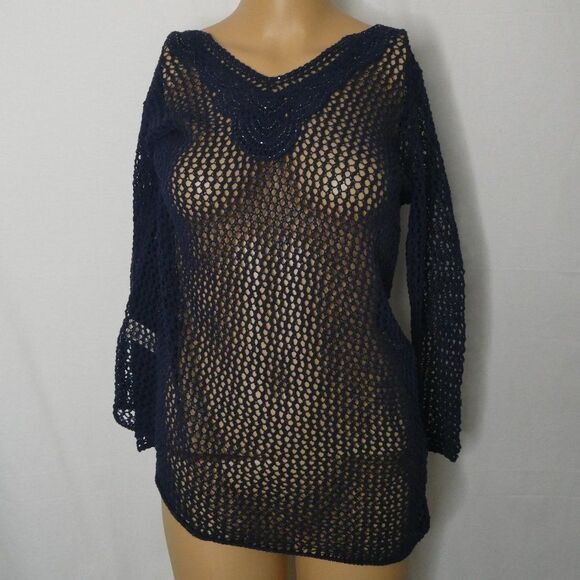 Tommy Bahama Villa Tunic Open Knit 3/4 Sleeve NWT - Picture 1 of 10